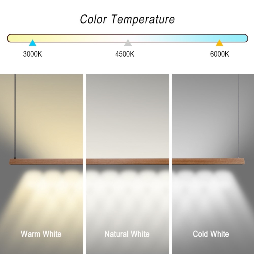 Immax NEO 07305L - LED dæmpbar pendel på wire MADEIRA LED/44W/230V Wi‑Fi Tuya 202 cm eg + fjernbetjening