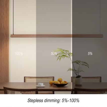 Immax NEO 07305L - LED dæmpbar pendel på wire MADEIRA LED/44W/230V Wi‑Fi Tuya 202 cm eg + fjernbetjening