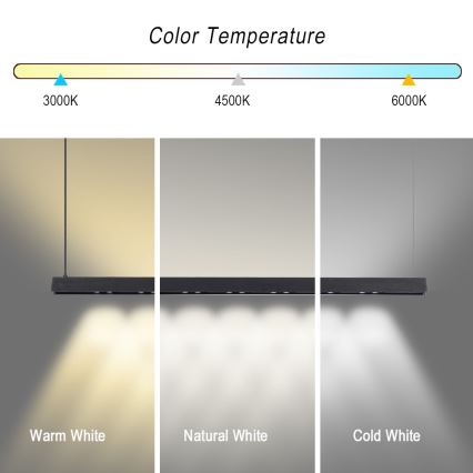 Immax NEO 07306L - MADEIRA LED-dæmpbar pendel på wire LED/26W/230V Wi‑Fi Tuya 122 cm sort + fjernbetjening
