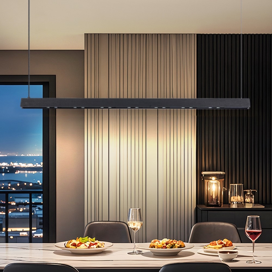 Immax NEO 07306L - MADEIRA LED-dæmpbar pendel på wire LED/26W/230V Wi‑Fi Tuya 122 cm sort + fjernbetjening