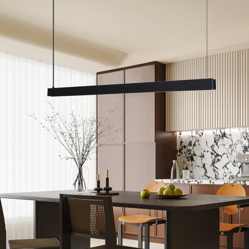 Immax NEO 07306L - MADEIRA LED-dæmpbar pendel på wire LED/26W/230V Wi‑Fi Tuya 122 cm sort + fjernbetjening