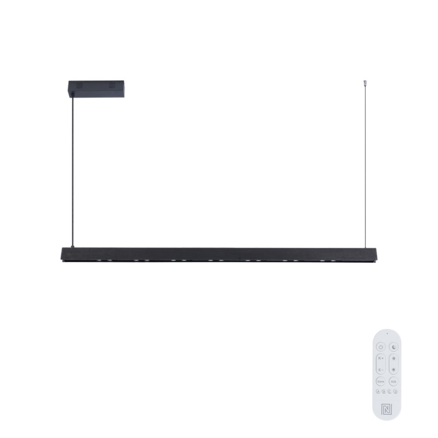 Immax NEO 07306L - MADEIRA LED-dæmpbar pendel på wire LED/26W/230V Wi‑Fi Tuya 122 cm sort + fjernbetjening