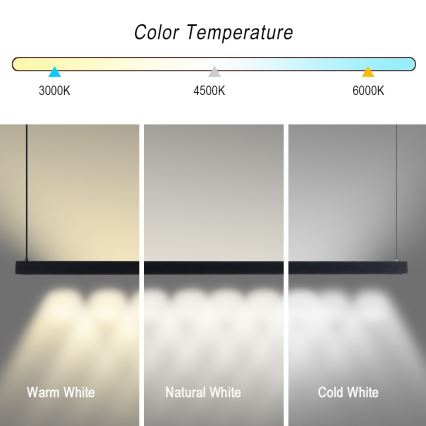 Immax NEO 07307L - Dæmpbar LED-pendel på wire MADEIRA, LED/33W/230V, Wi‑Fi (Tuya), 152 cm, sort + fjernbetjening
