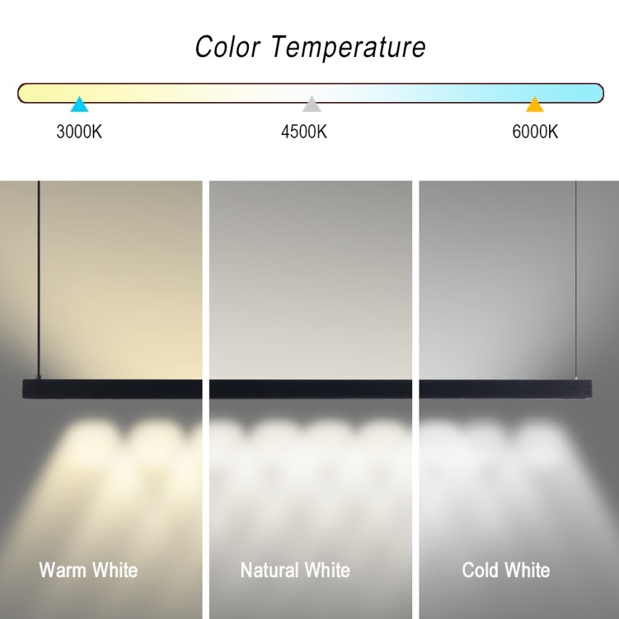 Immax NEO 07307L - Dæmpbar LED-pendel på wire MADEIRA, LED/33W/230V, Wi‑Fi (Tuya), 152 cm, sort + fjernbetjening
