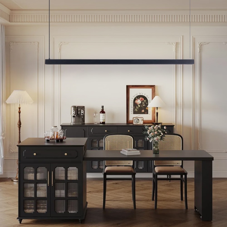 Immax NEO 07307L - Dæmpbar LED-pendel på wire MADEIRA, LED/33W/230V, Wi‑Fi (Tuya), 152 cm, sort + fjernbetjening