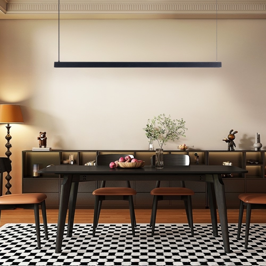 Immax NEO 07307L - Dæmpbar LED-pendel på wire MADEIRA, LED/33W/230V, Wi‑Fi (Tuya), 152 cm, sort + fjernbetjening