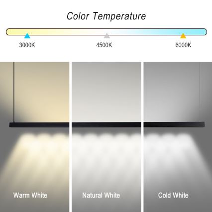 Immax NEO 07308L - LED dæmpbar pendel med wireophæng MADEIRA LED/44W/230V Wi-Fi Tuya 202 cm sort + fjernbetjening