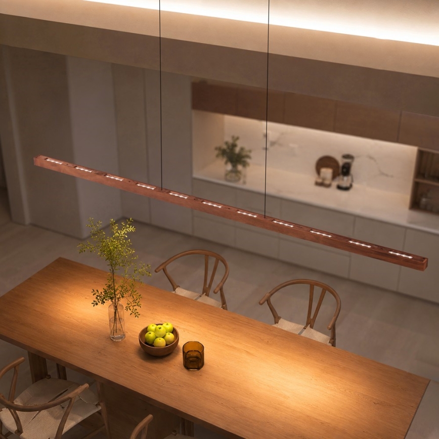 Immax NEO 07309L - Dæmpbar LED-pendel med wireophæng og sensor MADEIRA LED/37W/230V 157 cm valnød