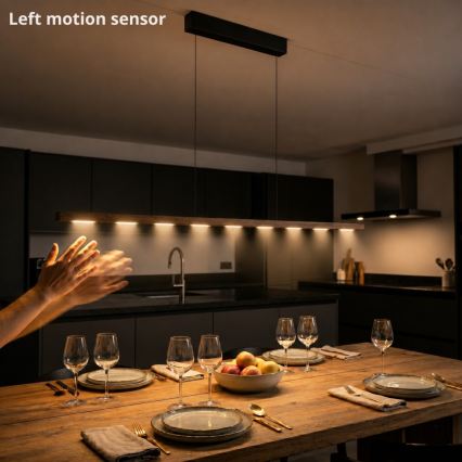 Immax NEO 07309L - Dæmpbar LED-pendel med wireophæng og sensor MADEIRA LED/37W/230V 157 cm valnød