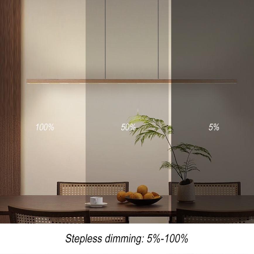 Immax NEO 07310L - LED Dæmpbar pendel på wire med sensor MADEIRA LED/37W/230V 157 cm asketræ