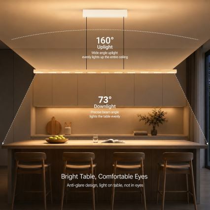 Immax NEO 07310L - LED Dæmpbar pendel på wire med sensor MADEIRA LED/37W/230V 157 cm asketræ
