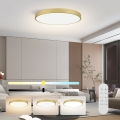 Immax NEO 07312L - LED-dæmpbar loftlampe SEMPLICI LED/128W/230V Ø 100 cm Wi-Fi Tuya guld + fjernbetjening