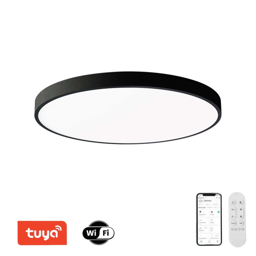 Immax NEO 07314L - SEMPLICI dæmpbar LED-loftlampe LED/128W/230V Ø 100 cm Wi-Fi Tuya sort + fjernbetjening
