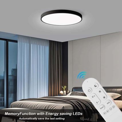Immax NEO 07314L - SEMPLICI dæmpbar LED-loftlampe LED/128W/230V Ø 100 cm Wi-Fi Tuya sort + fjernbetjening