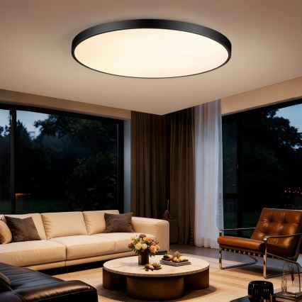 Immax NEO 07314L - SEMPLICI dæmpbar LED-loftlampe LED/128W/230V Ø 100 cm Wi-Fi Tuya sort + fjernbetjening