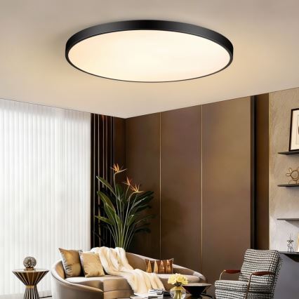 Immax NEO 07314L - SEMPLICI dæmpbar LED-loftlampe LED/128W/230V Ø 100 cm Wi-Fi Tuya sort + fjernbetjening
