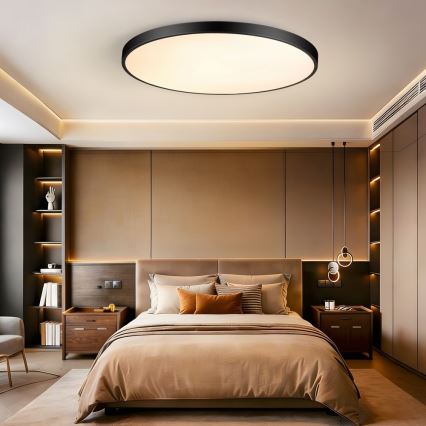 Immax NEO 07314L - SEMPLICI dæmpbar LED-loftlampe LED/128W/230V Ø 100 cm Wi-Fi Tuya sort + fjernbetjening