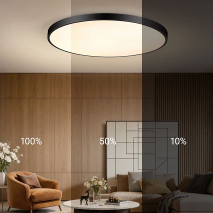 Immax NEO 07314L - SEMPLICI dæmpbar LED-loftlampe LED/128W/230V Ø 100 cm Wi-Fi Tuya sort + fjernbetjening