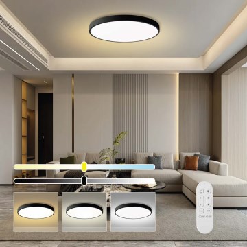 Immax NEO 07314L - SEMPLICI dæmpbar LED-loftlampe LED/128W/230V Ø 100 cm Wi-Fi Tuya sort + fjernbetjening