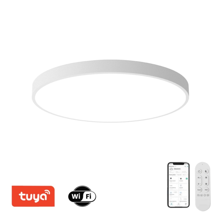 Immax NEO 07315L - LED dæmpbar loftlampe SEMPLICI LED/96W/230V Ø 80 cm Wi‑Fi Tuya hvid + fjernbetjening