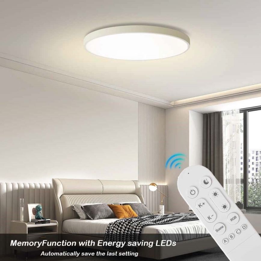 Immax NEO 07315L - LED dæmpbar loftlampe SEMPLICI LED/96W/230V Ø 80 cm Wi‑Fi Tuya hvid + fjernbetjening