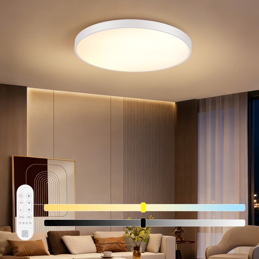 Immax NEO 07315L - LED dæmpbar loftlampe SEMPLICI LED/96W/230V Ø 80 cm Wi‑Fi Tuya hvid + fjernbetjening