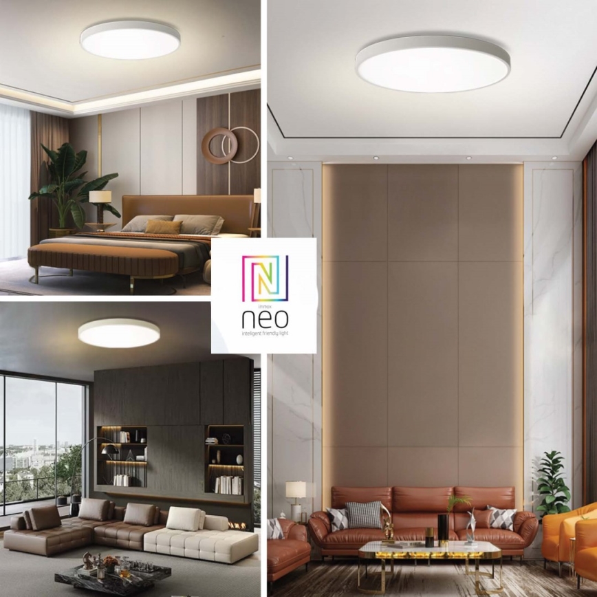 Immax NEO 07315L - LED dæmpbar loftlampe SEMPLICI LED/96W/230V Ø 80 cm Wi‑Fi Tuya hvid + fjernbetjening