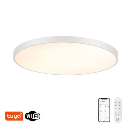 Immax NEO 07316L - Dæmpbar LED-loftlampe SEMPLICI LED/128W/230V Ø 100 cm, Wi-Fi Tuya, hvid + fjernbetjening