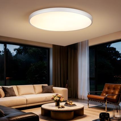 Immax NEO 07316L - Dæmpbar LED-loftlampe SEMPLICI LED/128W/230V Ø 100 cm, Wi-Fi Tuya, hvid + fjernbetjening