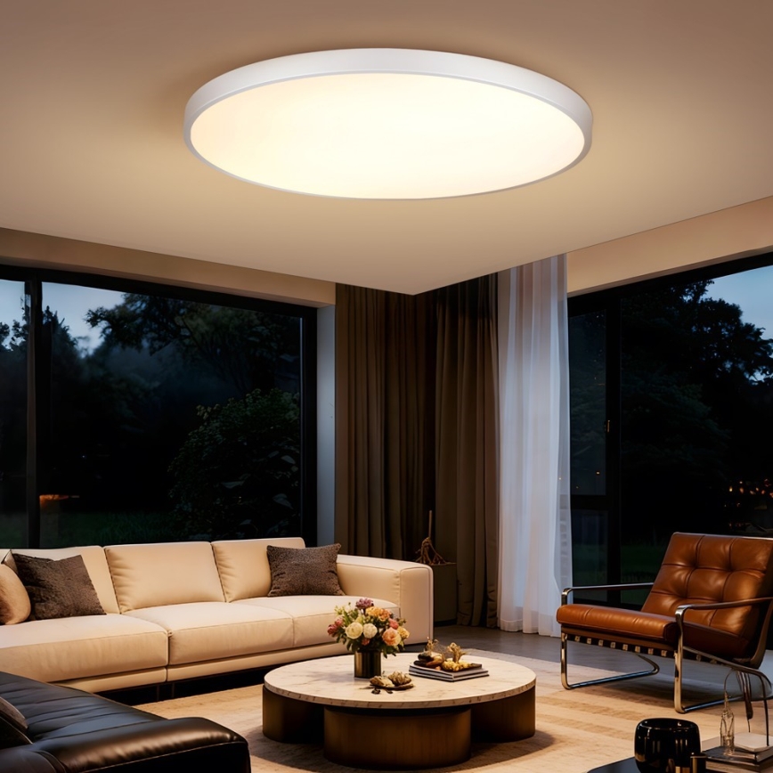 Immax NEO 07316L - Dæmpbar LED-loftlampe SEMPLICI LED/128W/230V Ø 100 cm, Wi-Fi Tuya, hvid + fjernbetjening