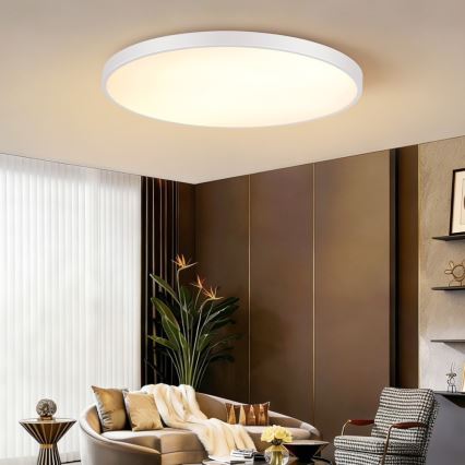 Immax NEO 07316L - Dæmpbar LED-loftlampe SEMPLICI LED/128W/230V Ø 100 cm, Wi-Fi Tuya, hvid + fjernbetjening
