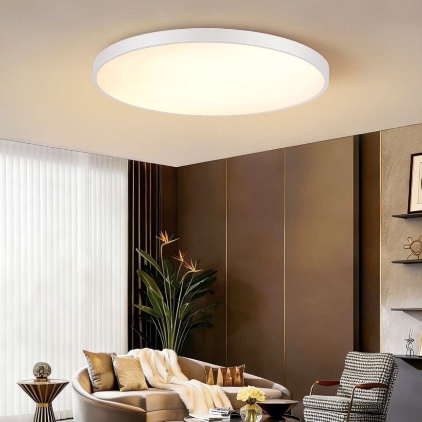 Immax NEO 07316L - Dæmpbar LED-loftlampe SEMPLICI LED/128W/230V Ø 100 cm, Wi-Fi Tuya, hvid + fjernbetjening