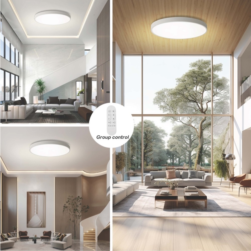 Immax NEO 07316L - Dæmpbar LED-loftlampe SEMPLICI LED/128W/230V Ø 100 cm, Wi-Fi Tuya, hvid + fjernbetjening