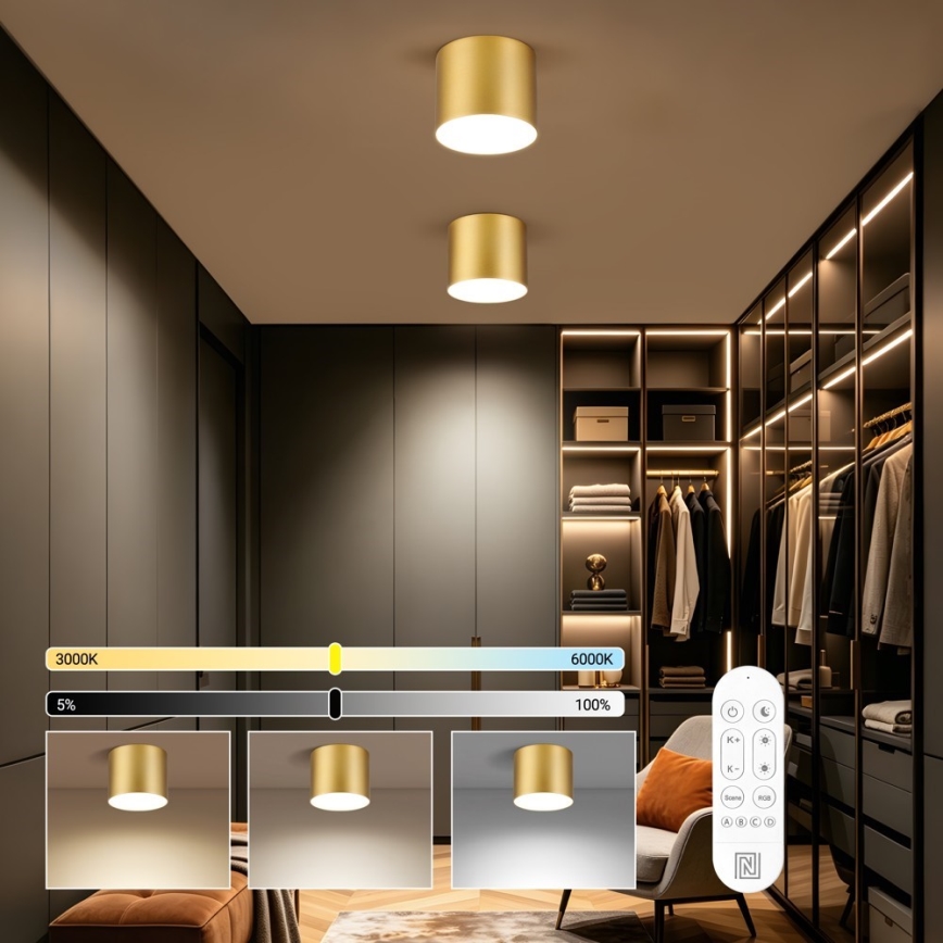 Immax NEO 07318L - LED Dæmpbar loftlampe RONDATE LED/32W/230V Ø 16,5 cm Wi-Fi Tuya guld