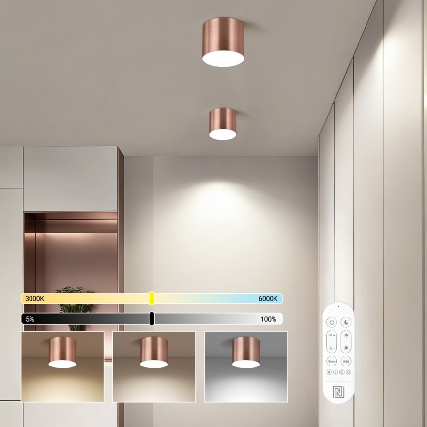 Immax NEO 07319L - LED dæmpbar loftlampe RONDATE LED/18W/230V Ø 11,5 cm Wi-Fi Tuya rosaguld