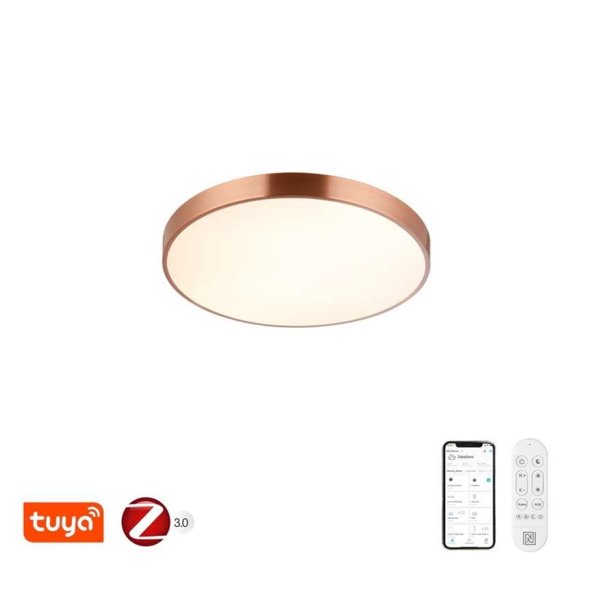 Immax NEO 07321L - LED Dæmpbar loftlampe NEO LITE SEMPLICI LED/36W/230V Ø 40 cm Tuya rosaguld + fjernbetjening