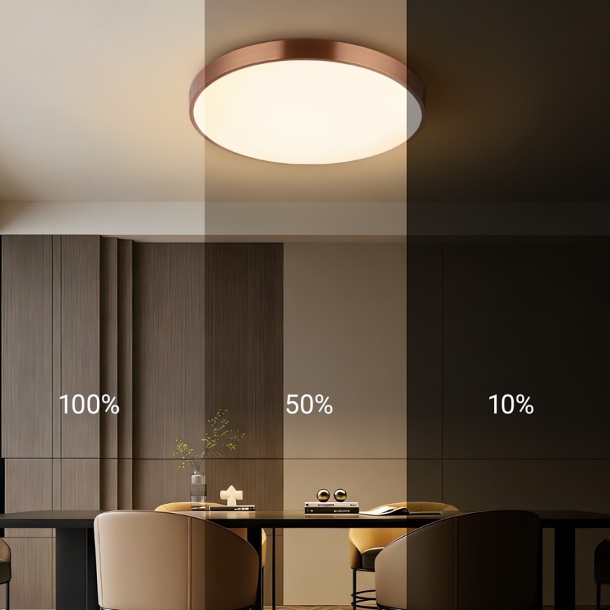 Immax NEO 07322L - LED dæmpbar loftlampe NEO LITE SEMPLICI LED/60W/230V Ø 60 cm kobberfarvet + fjernbetjening
