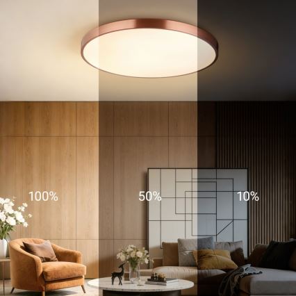 Immax NEO 07323L - LED dæmpbar loftlampe SEMPLICI LED/96W/230V Ø 80 cm Wi-Fi Tuya rosaguld + fjernbetjening