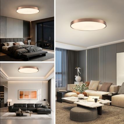 Immax NEO 07323L - LED dæmpbar loftlampe SEMPLICI LED/96W/230V Ø 80 cm Wi-Fi Tuya rosaguld + fjernbetjening
