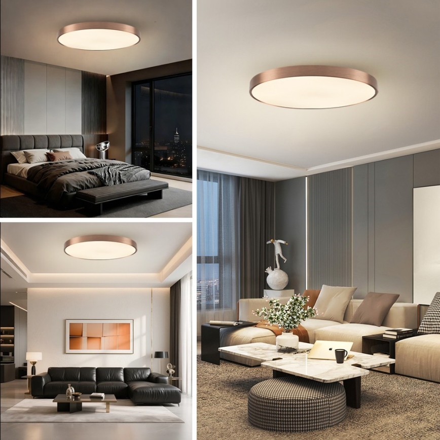 Immax NEO 07323L - LED dæmpbar loftlampe SEMPLICI LED/96W/230V Ø 80 cm Wi-Fi Tuya rosaguld + fjernbetjening