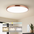 Immax NEO 07324L - Dæmpbar LED-loftlampe SEMPLICI LED/128W/230V Ø 100 cm Wi‑Fi Tuya, guld + fjernbetjening