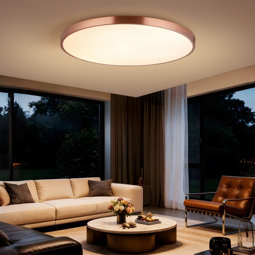 Immax NEO 07324L - Dæmpbar LED-loftlampe SEMPLICI LED/128W/230V Ø 100 cm Wi‑Fi Tuya, guld + fjernbetjening