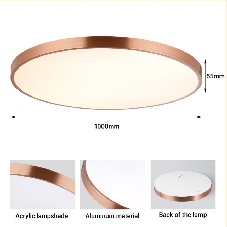 Immax NEO 07324L - Dæmpbar LED-loftlampe SEMPLICI LED/128W/230V Ø 100 cm Wi‑Fi Tuya, guld + fjernbetjening