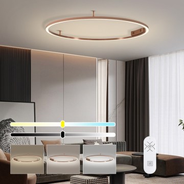 Immax NEO 07325-120C - Dæmpbar LED-loftlampe FINO LED/72W/230V 120 cm Tuya rosaguld + fjernbetjening