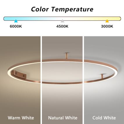 Immax NEO 07325-120C - LED-dæmpbar loftlampe FINO LED/72W/230V 120 cm Tuya rosaguld + fjernbetjening