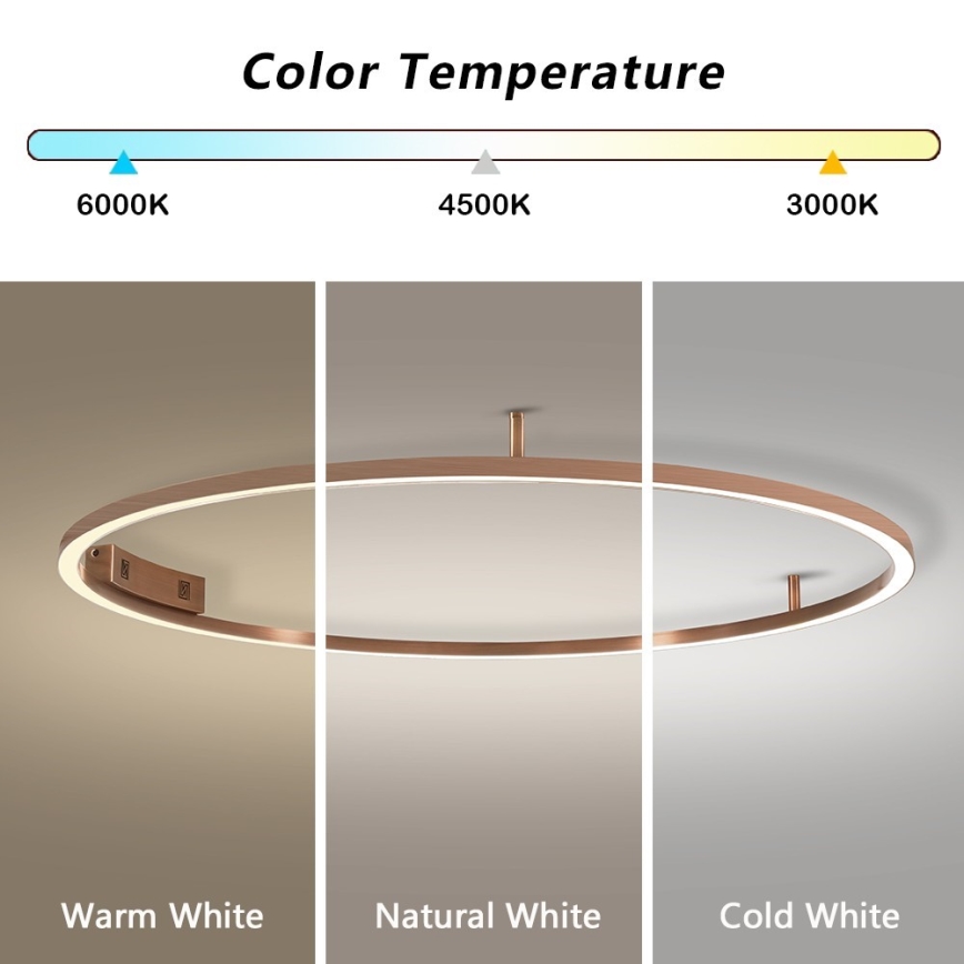 Immax NEO 07325-120C - LED-dæmpbar loftlampe FINO LED/72W/230V 120 cm Tuya rosaguld + fjernbetjening