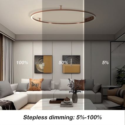 Immax NEO 07325-120C - LED-dæmpbar loftlampe FINO LED/72W/230V 120 cm Tuya rosaguld + fjernbetjening