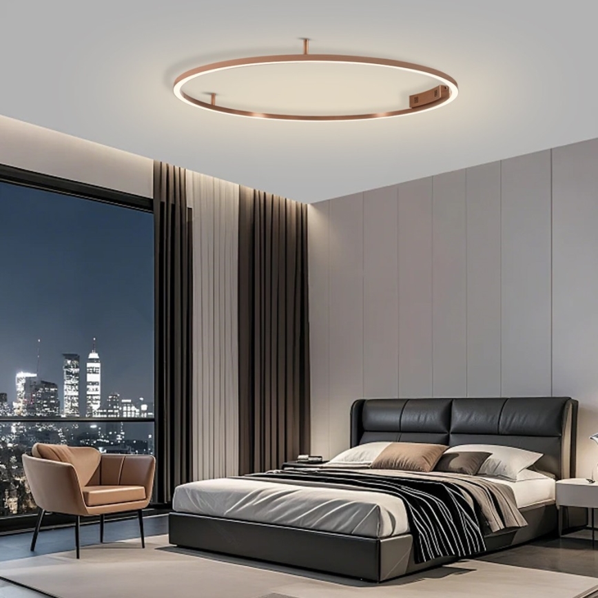 Immax NEO 07325-120C - LED-dæmpbar loftlampe FINO LED/72W/230V 120 cm Tuya rosaguld + fjernbetjening
