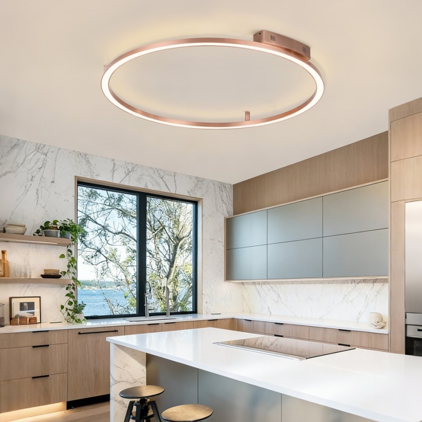 Immax NEO 07325-120C - LED-dæmpbar loftlampe FINO LED/72W/230V 120 cm Tuya rosaguld + fjernbetjening