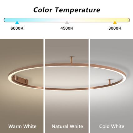 Immax NEO 07325-120C - Dæmpbar LED-loftlampe FINO LED/72W/230V 120 cm Tuya rosaguld + fjernbetjening